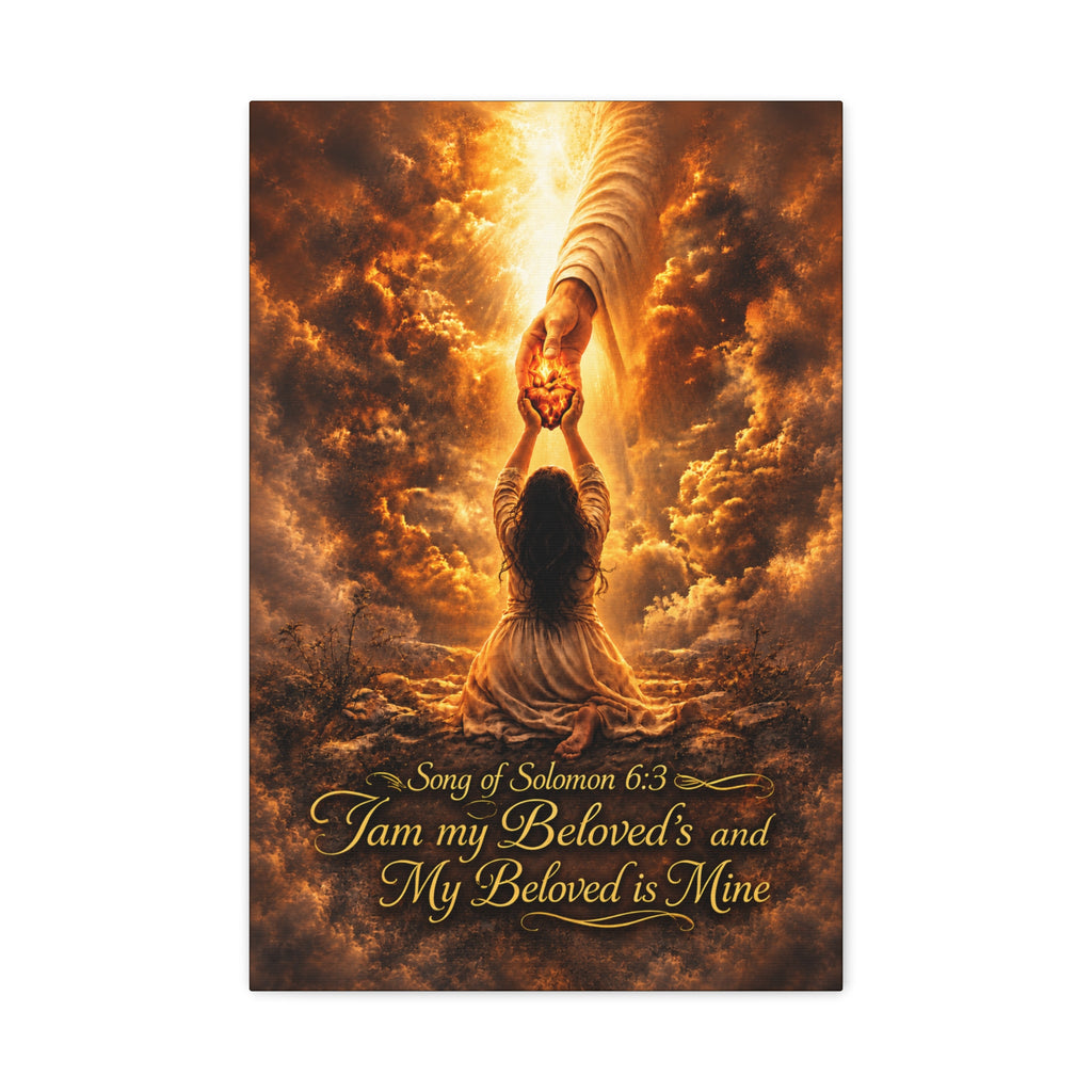 I Am My Beloved’s – Song of Solomon 6:3 Christian Canvas Wall Art