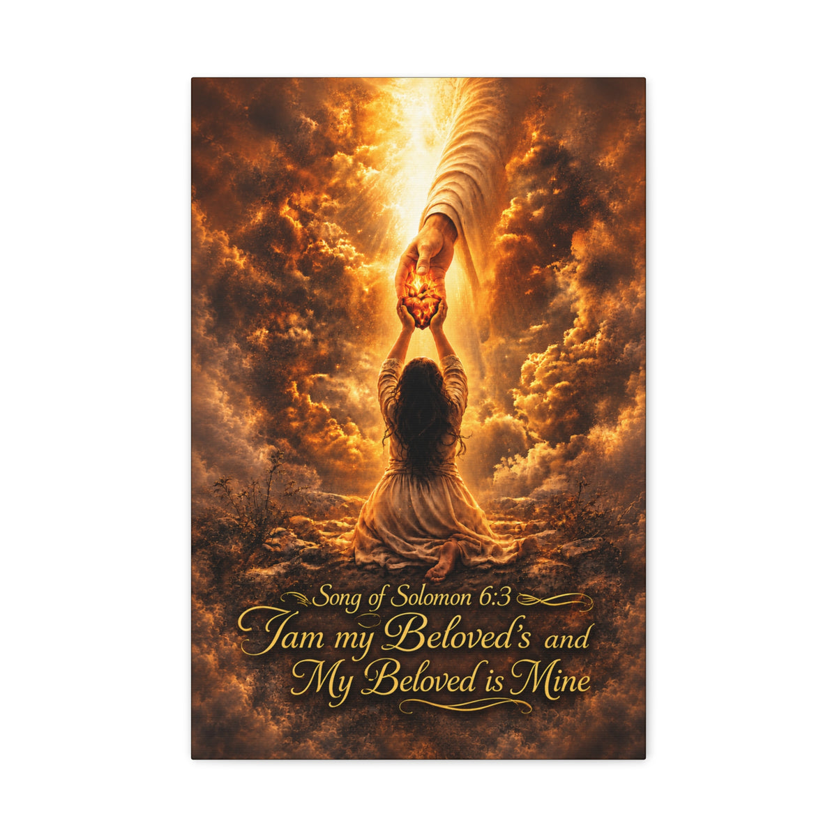 I Am My Beloved’s – Song of Solomon 6:3 Christian Canvas Wall Art