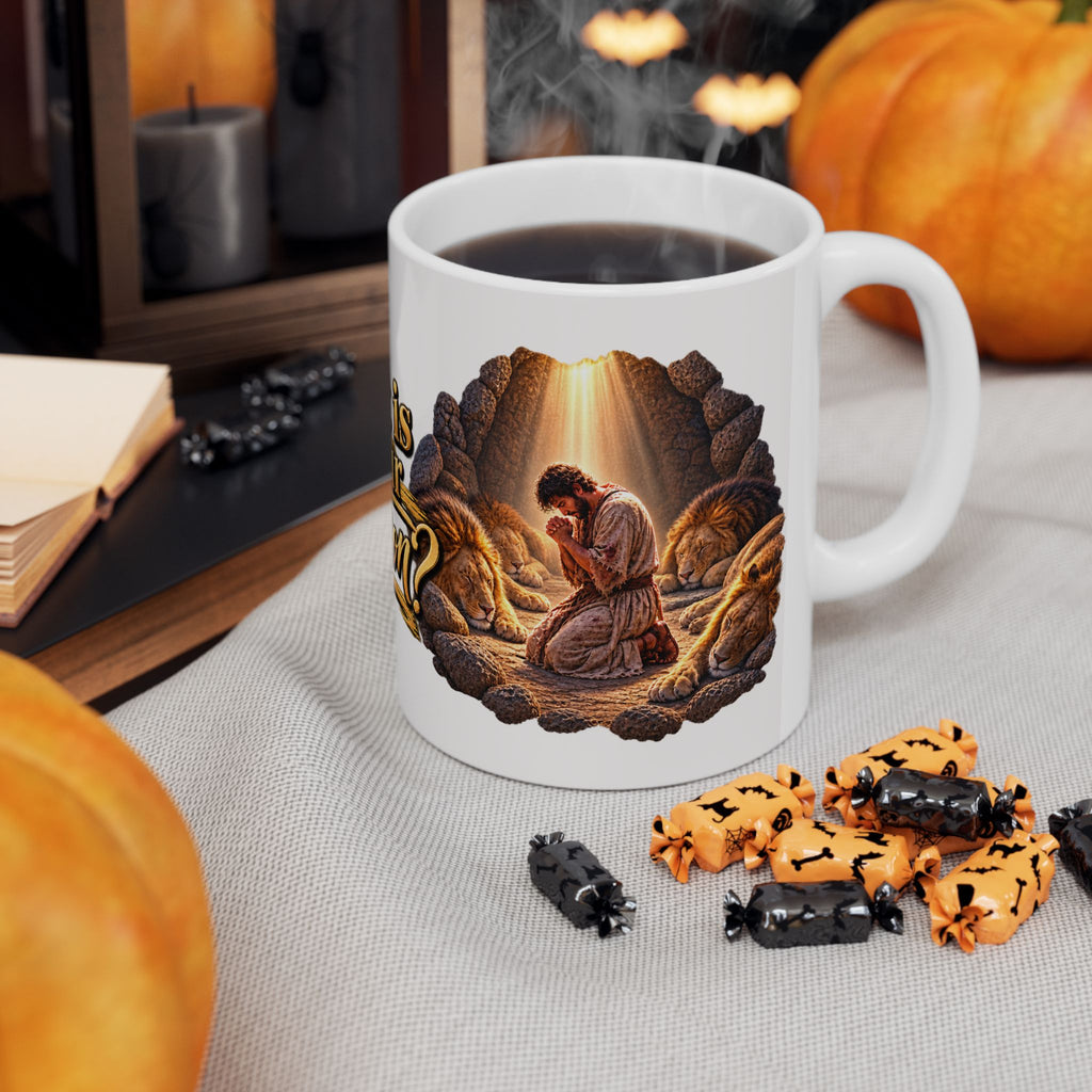 What Is Your Position? — Daniel in the Lions’ Den Christian Coffee Mug