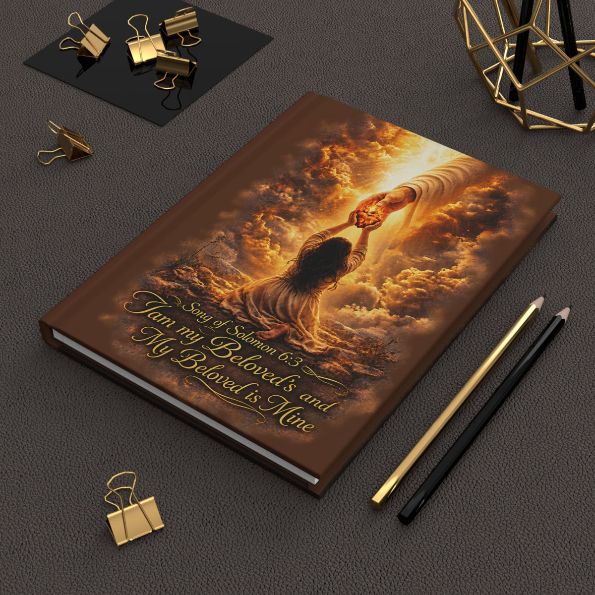 Hardcover Journal “I Am My Beloved’s and My Beloved Is Mine” Inspirational Christian Prayer Notebook