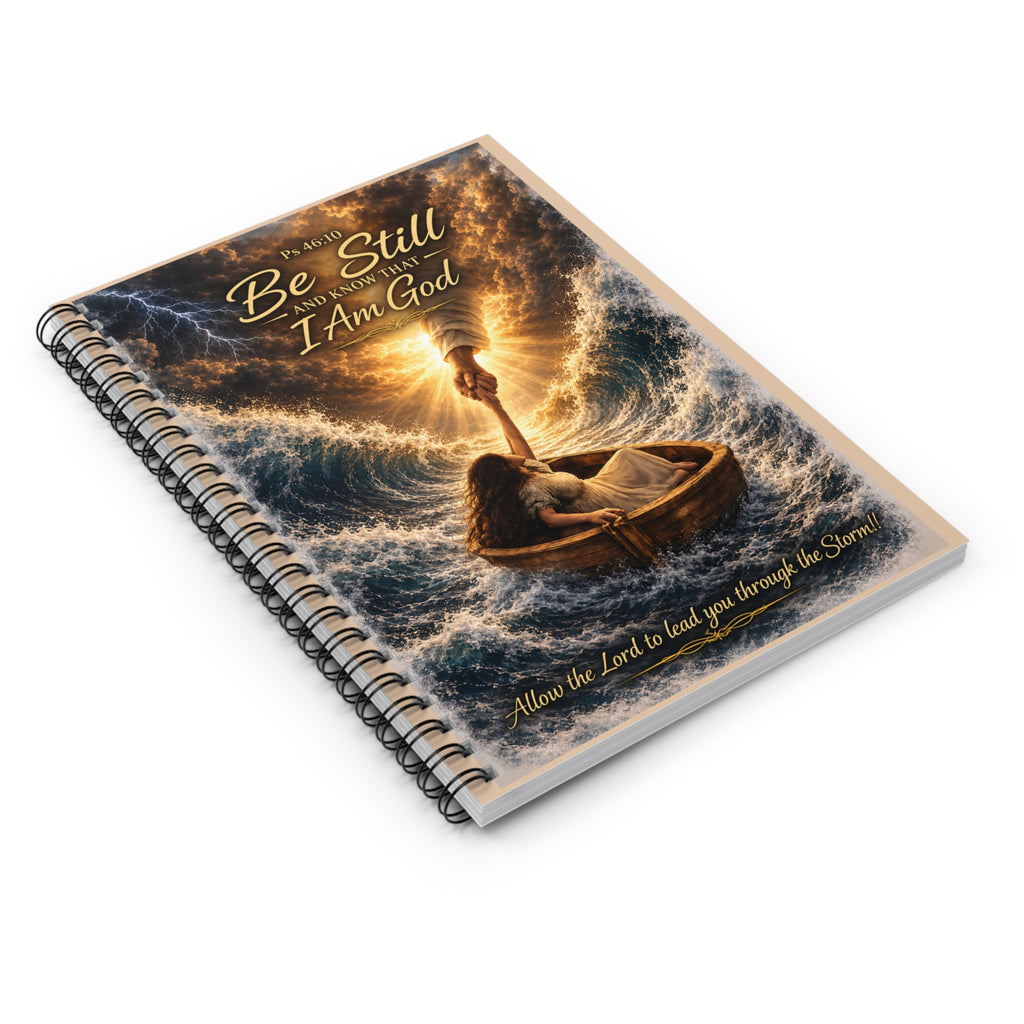 Be Still and Know That I Am God Christian Spiral Notebook | Psalm 46:10 | Faith-Inspired Prayer Journal