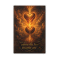 Where the Two Become One - Romantic Heart Canvas Wall Art