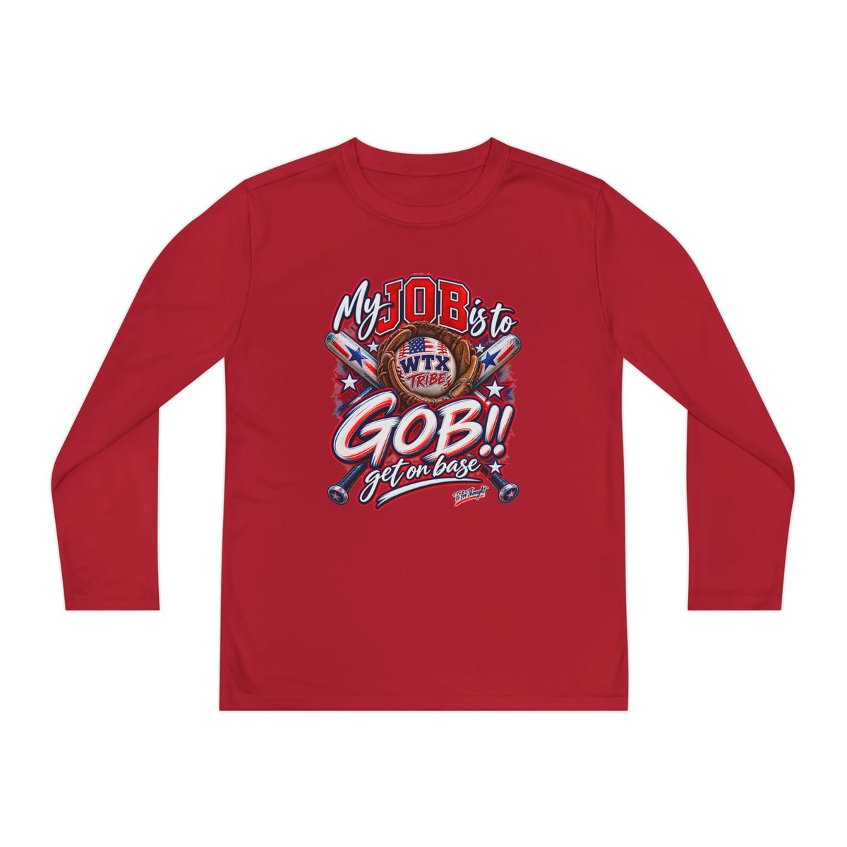 WTX TRIBE!!! Youth Long Sleeve Get on Base Competitor Tee