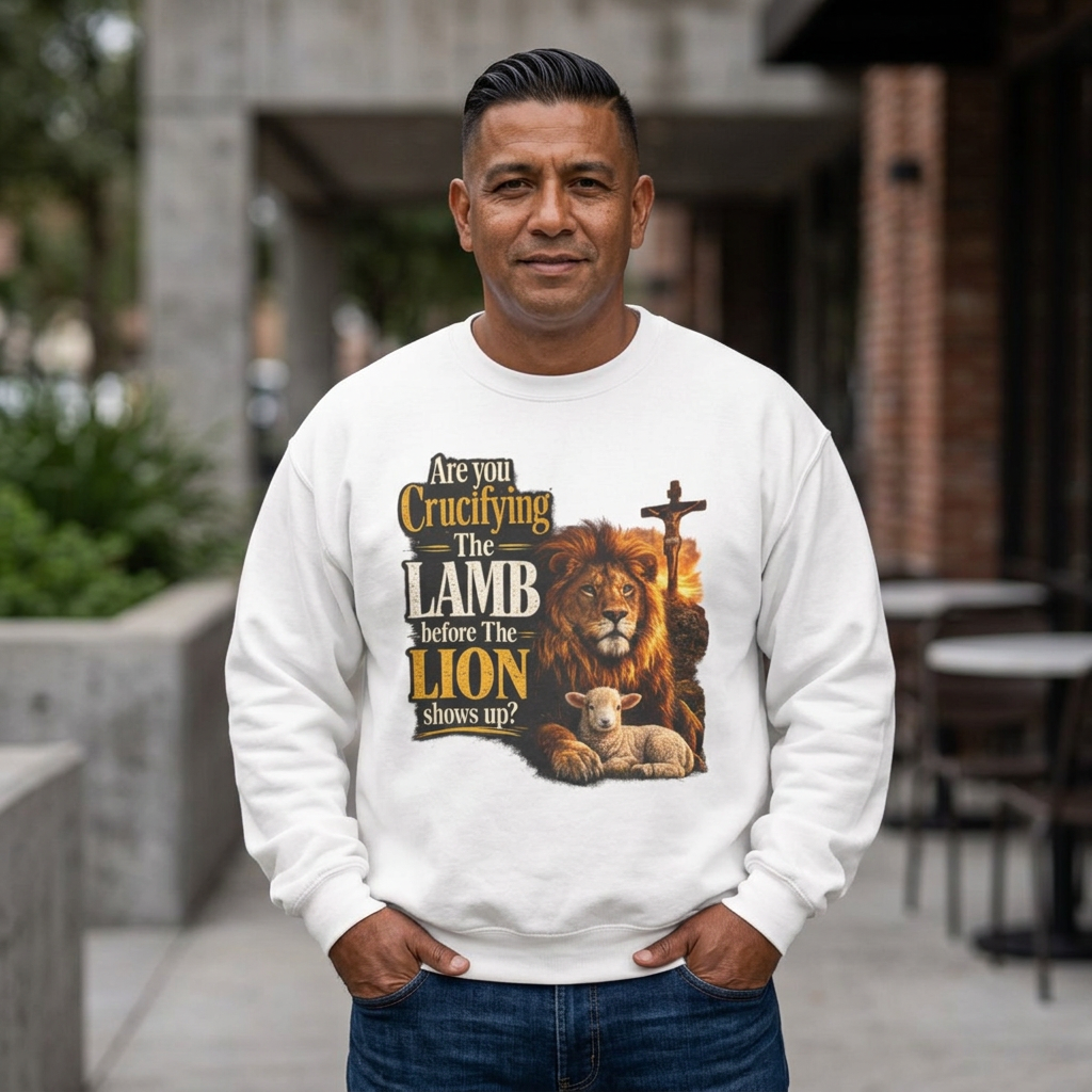 "Are You Crucifying the Lamb Before the Lion Shows Up?" Crewneck Sweatshirt