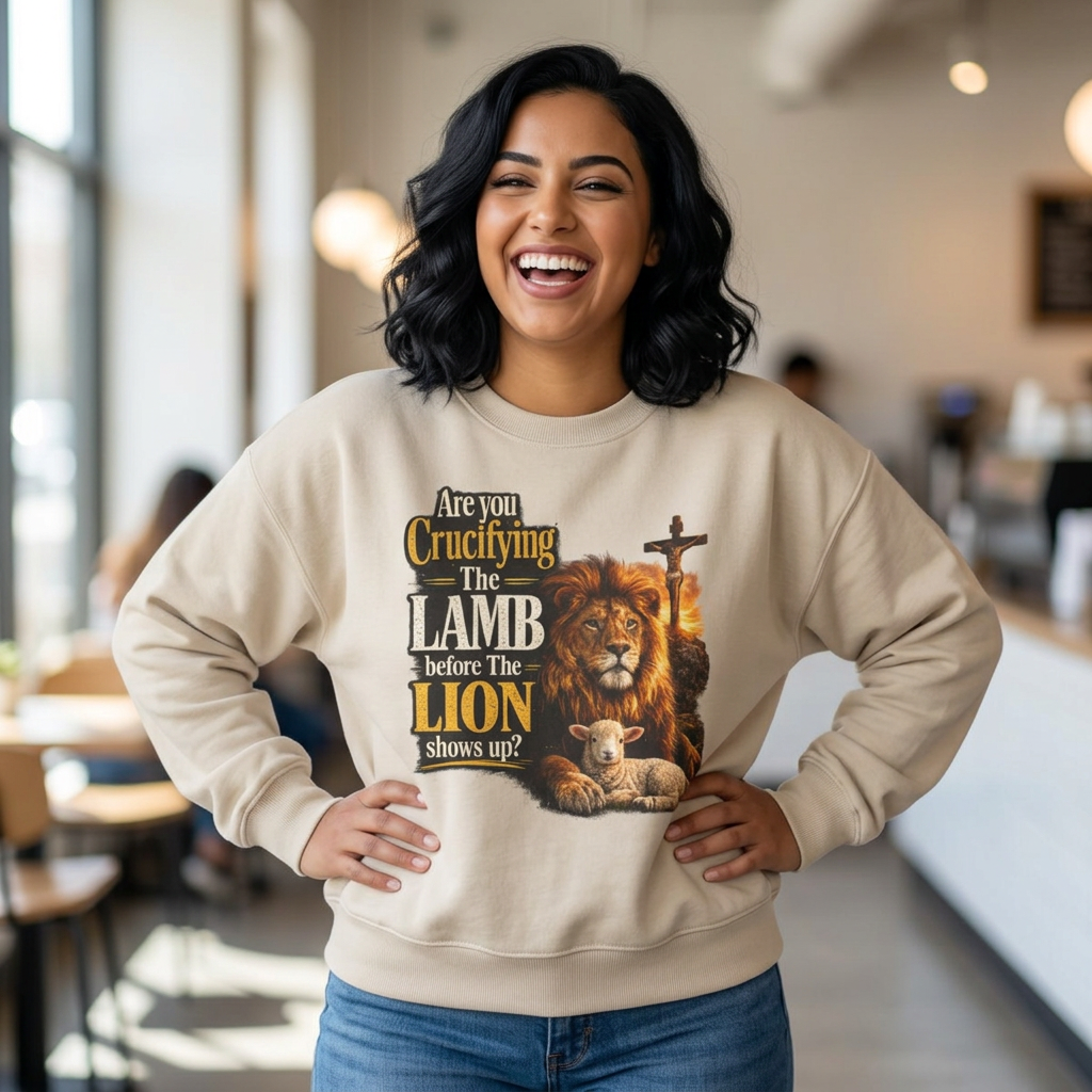 "Are You Crucifying the Lamb Before the Lion Shows Up?" Crewneck Sweatshirt