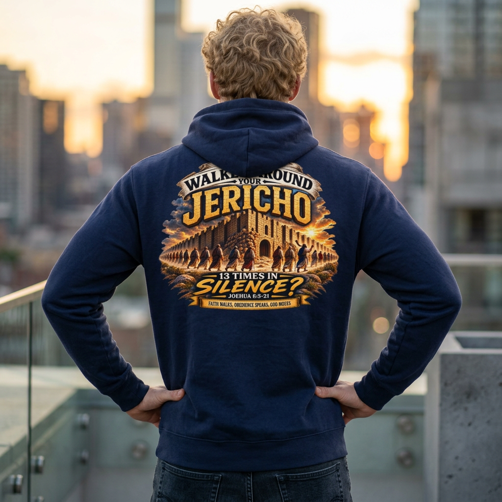 "Have You Walked Around Your Jericho" Inspirational Religious Pullover Hoodie