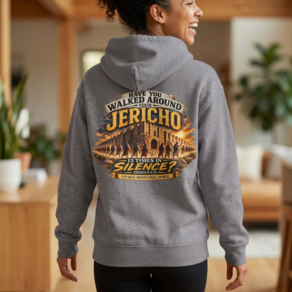 "Have You Walked Around Your Jericho" Inspirational Religious Pullover Hoodie