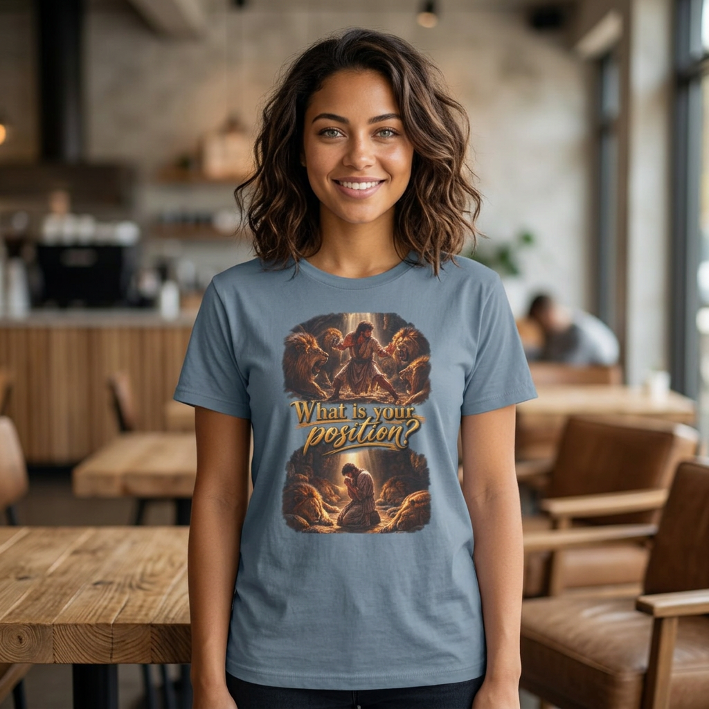 “What Is Your Position?” Daniel and the lions Den T-Shirt