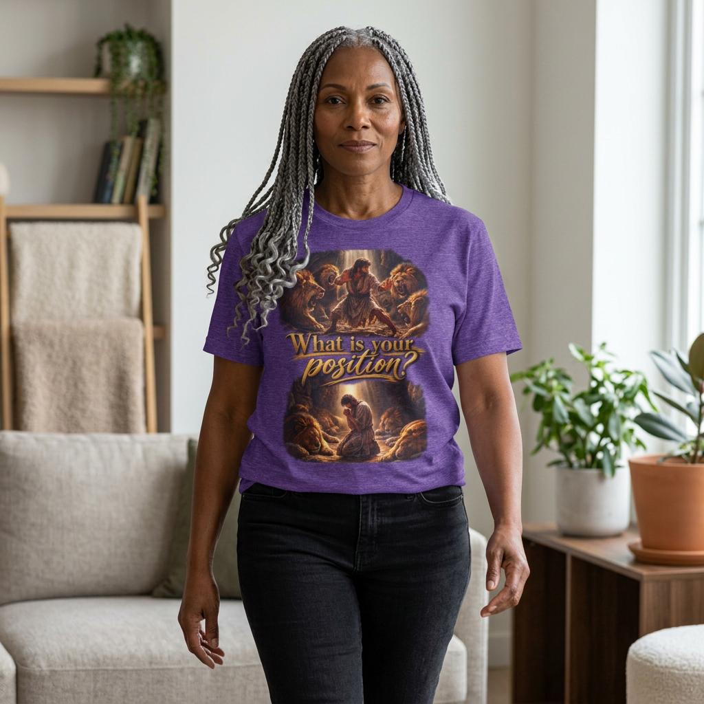 “What Is Your Position?” Daniel and the lions Den T-Shirt