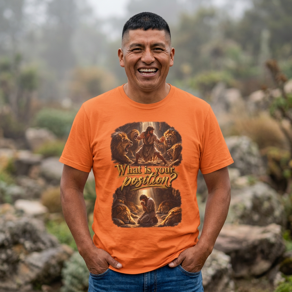 “What Is Your Position?” Daniel and the lions Den T-Shirt
