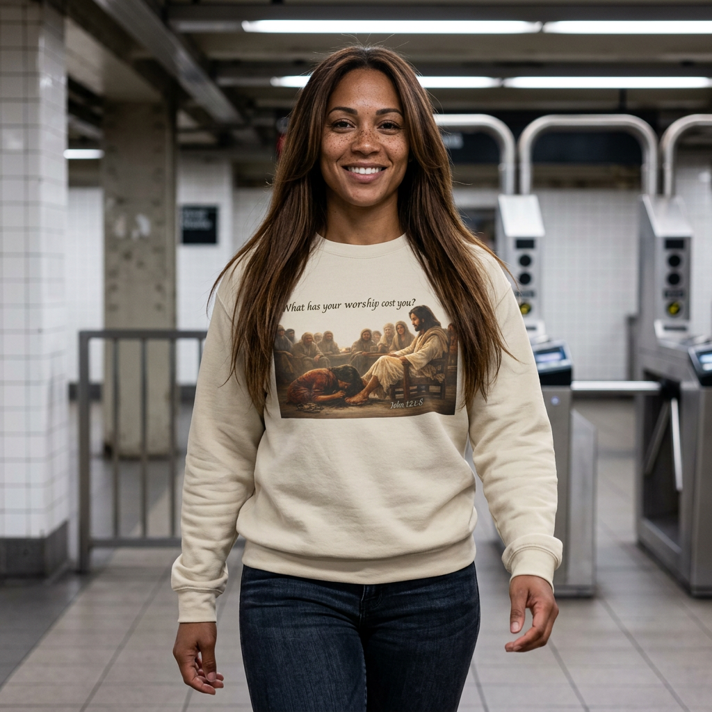 “What Has Your Worship Cost You? (John 12:1-8)” Crewneck Sweatshirt