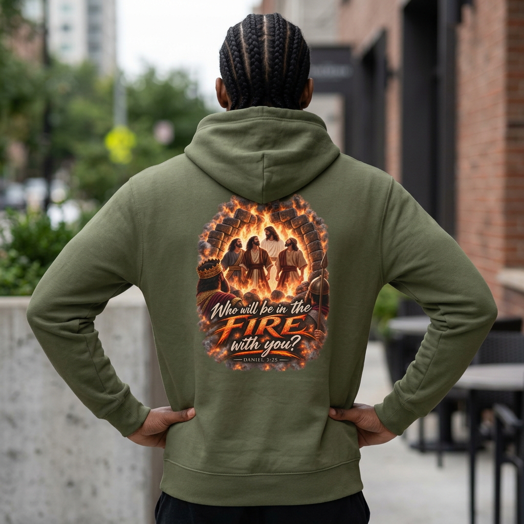 Daniel 3:25 Christian Hoodie, Fourth Man in the Fire Sweatshirt, Fiery Furnace Bible Verse Hoodie, Faith in the Fire Christian Gift