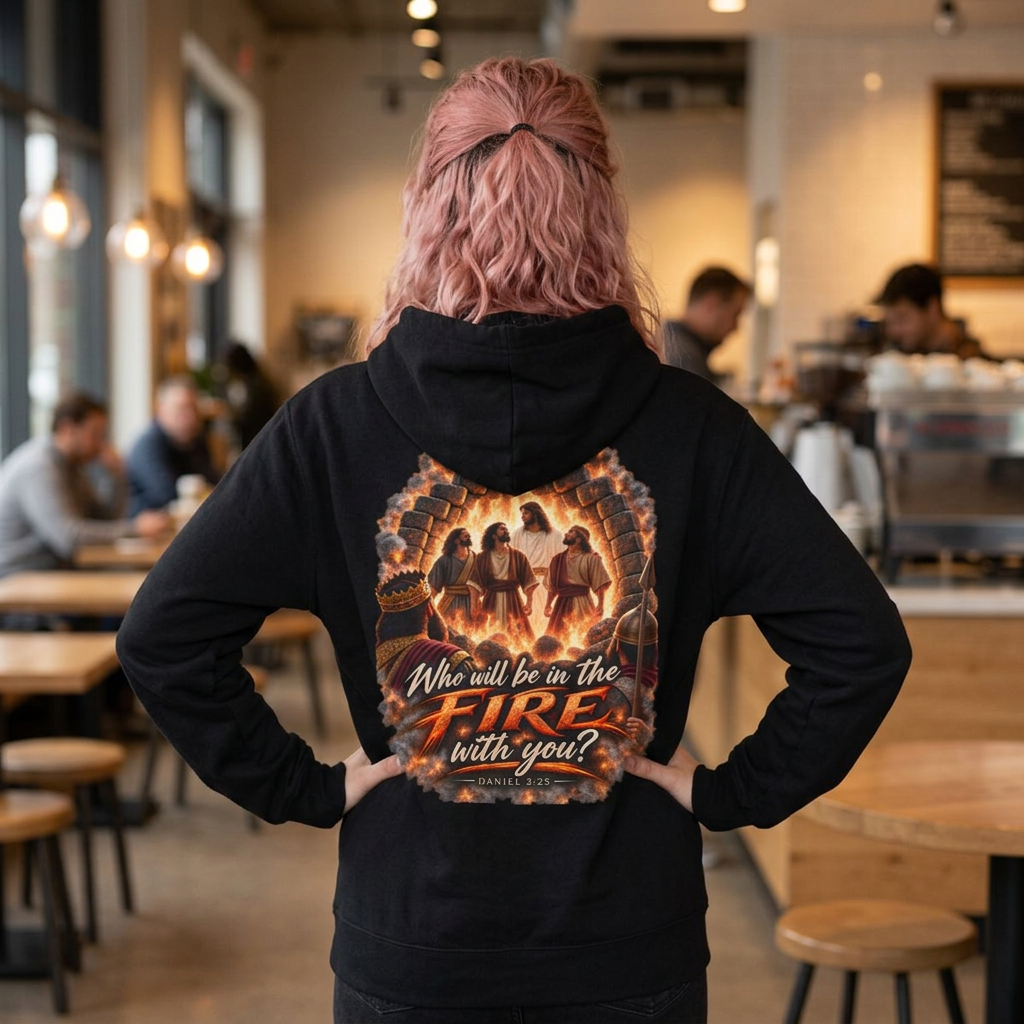 Daniel 3:25 Christian Hoodie, Fourth Man in the Fire Sweatshirt, Fiery Furnace Bible Verse Hoodie, Faith in the Fire Christian Gift