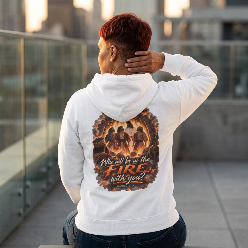 Daniel 3:25 Christian Hoodie, Fourth Man in the Fire Sweatshirt, Fiery Furnace Bible Verse Hoodie, Faith in the Fire Christian Gift