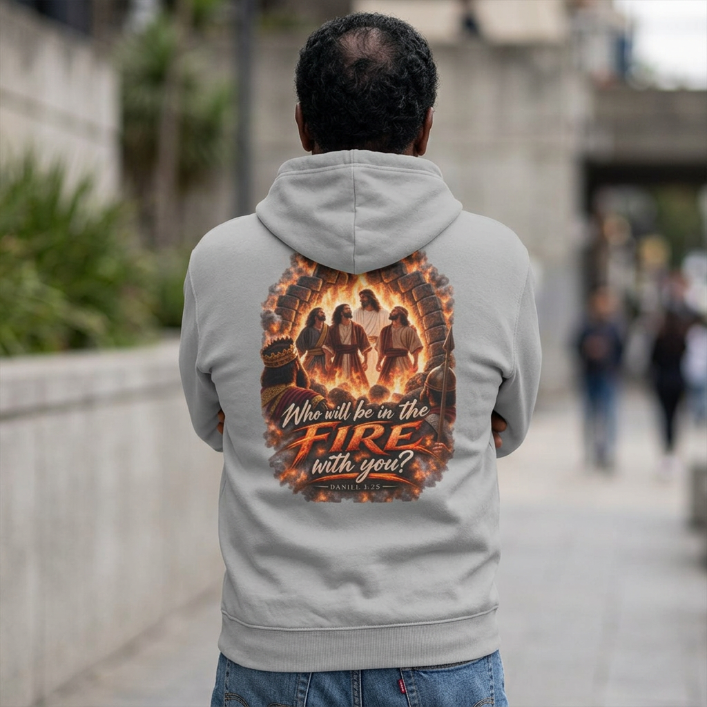 Daniel 3:25 Christian Hoodie, Fourth Man in the Fire Sweatshirt, Fiery Furnace Bible Verse Hoodie, Faith in the Fire Christian Gift
