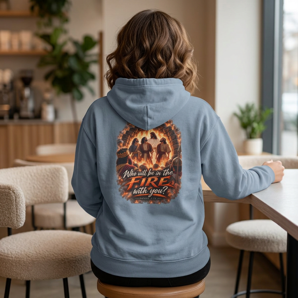 Daniel 3:25 Christian Hoodie, Fourth Man in the Fire Sweatshirt, Fiery Furnace Bible Verse Hoodie, Faith in the Fire Christian Gift