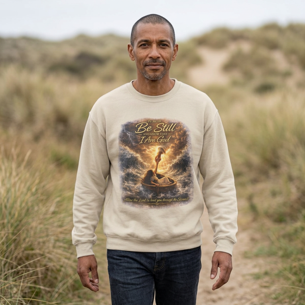 Psalm 46:10 "Be Still and Know That I Am God" Christian Crewneck Sweatshirt