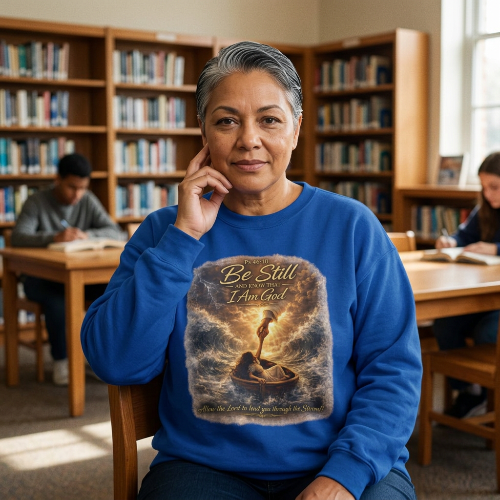 Psalm 46:10 "Be Still and Know That I Am God" Christian Crewneck Sweatshirt