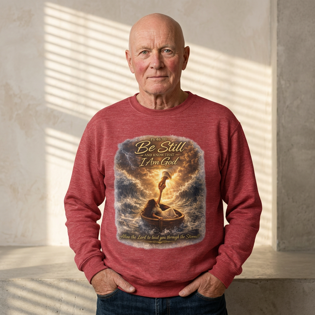 Psalm 46:10 "Be Still and Know That I Am God" Christian Crewneck Sweatshirt