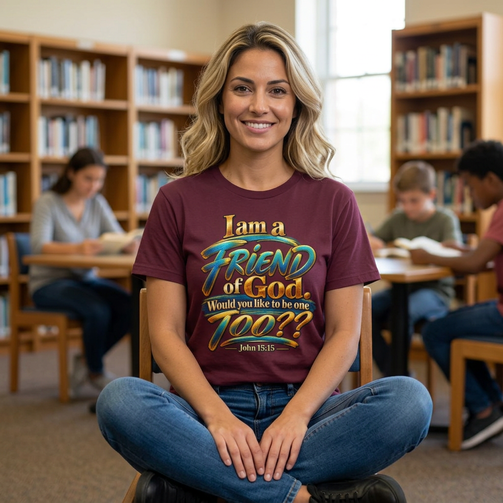 I am a FRIEND of God. Would you like to be one TOO?? Unisex Softstyle T-Shirt