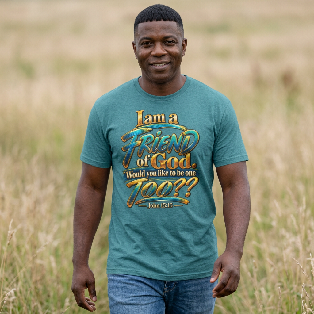 I am a FRIEND of God. Would you like to be one TOO?? Unisex Softstyle T-Shirt