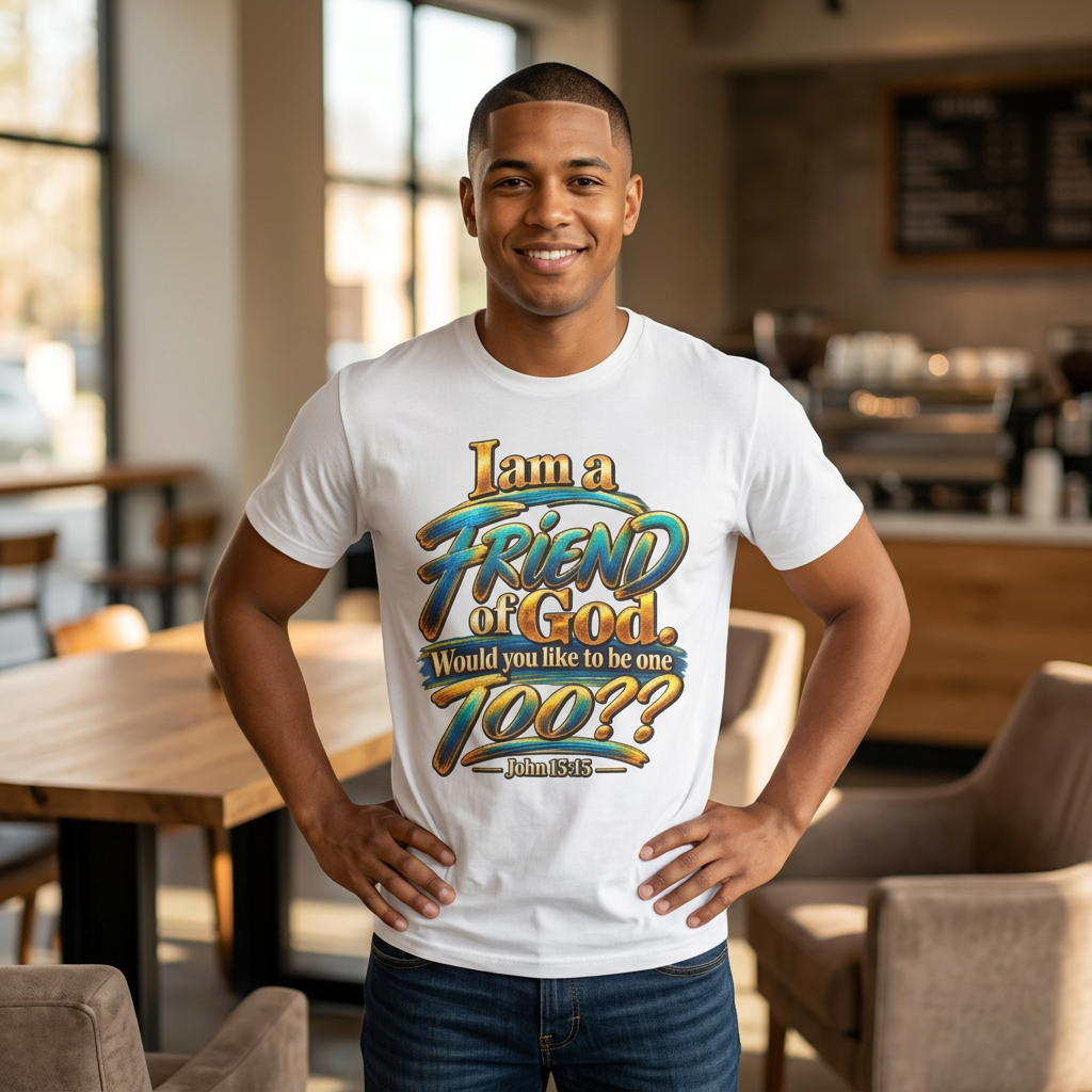 I am a FRIEND of God. Would you like to be one TOO?? Unisex Softstyle T-Shirt
