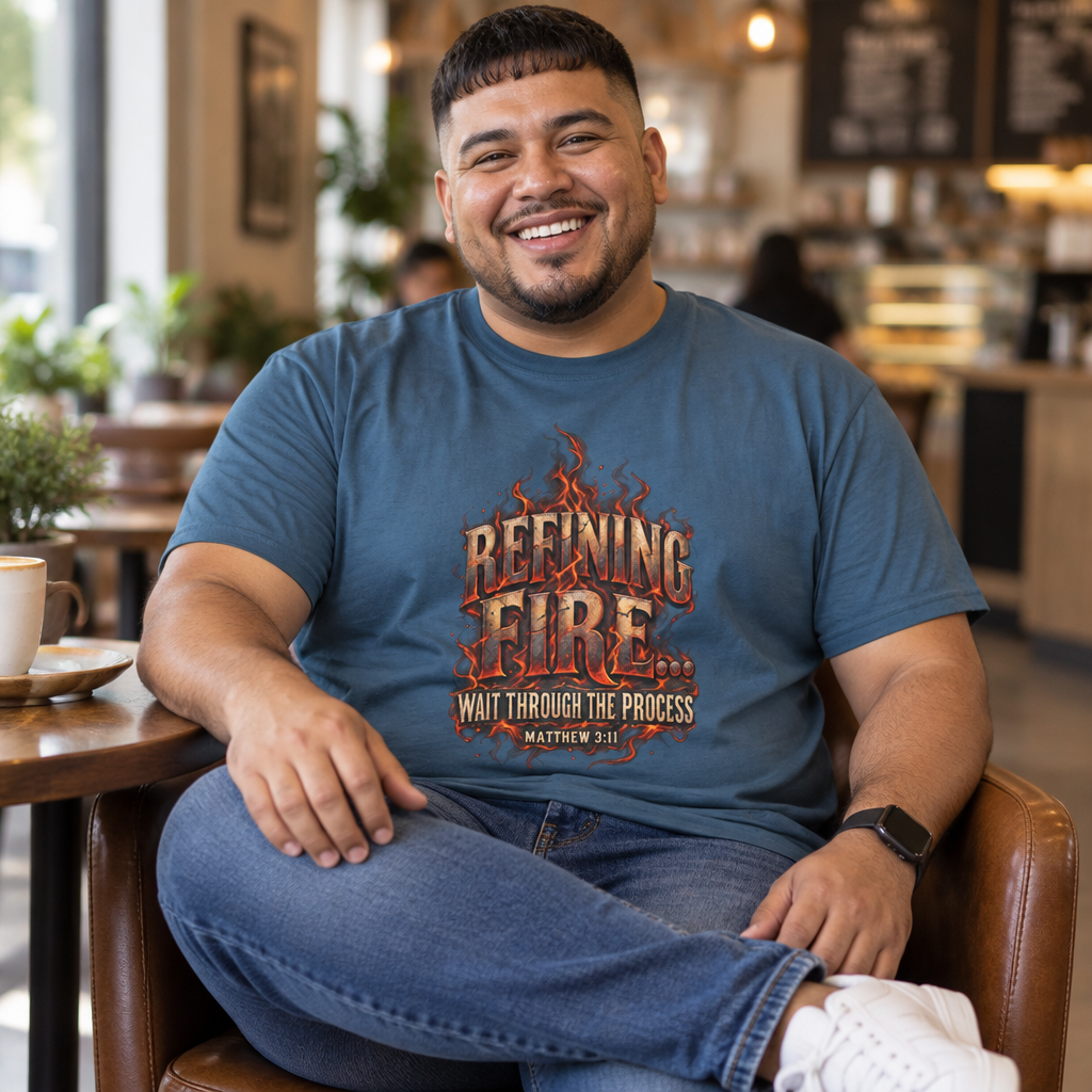 Refining Fire T-Shirt — "Wait Through the Process" Christian Inspirational Tee