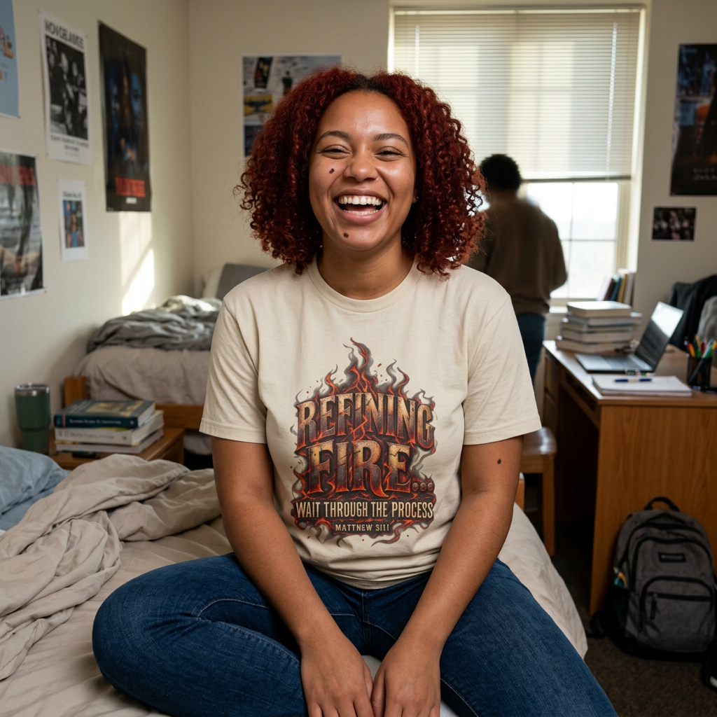 Refining Fire T-Shirt — "Wait Through the Process" Christian Inspirational Tee