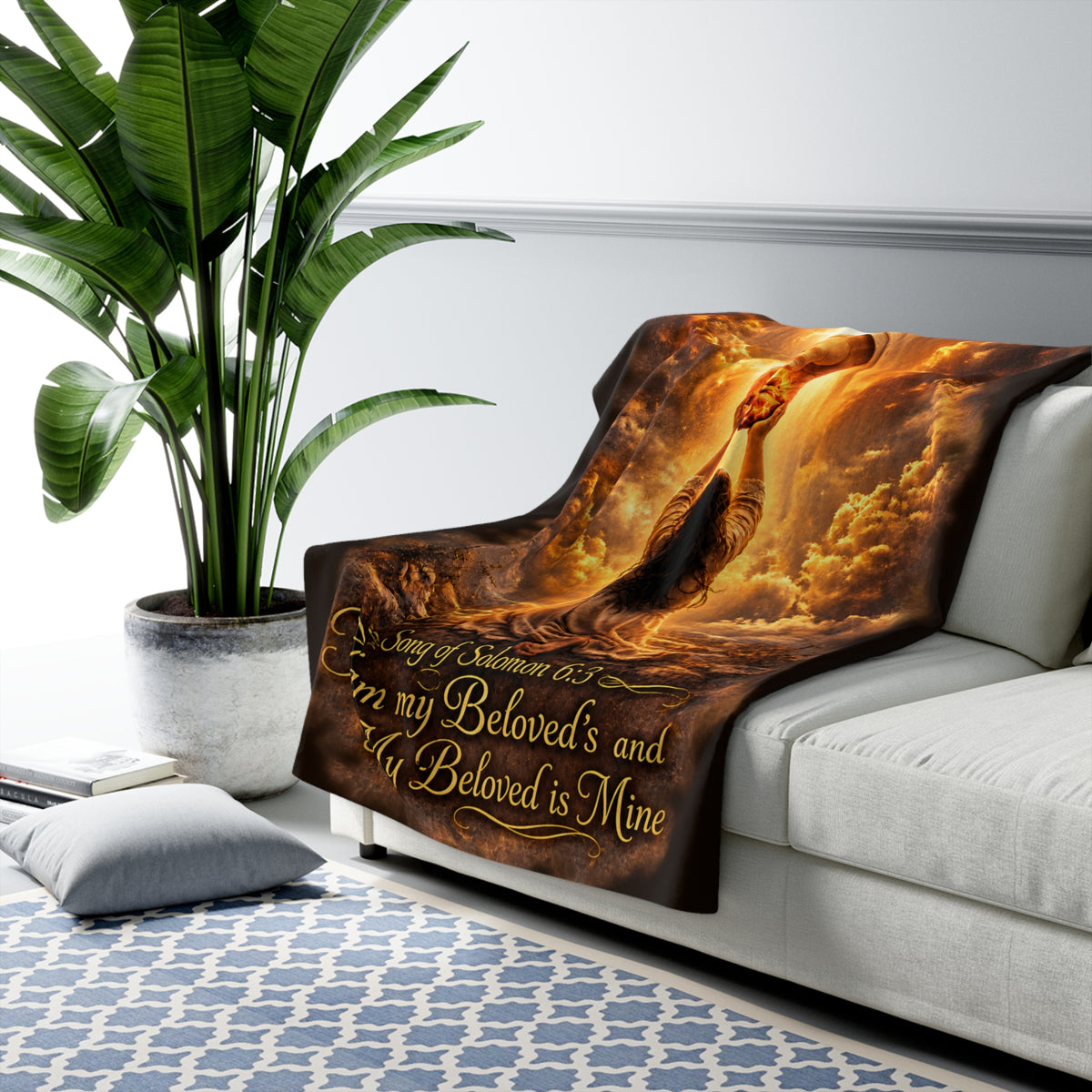 "I Am My Beloved's" Song of Solomon 6:3 Inspirational Throw