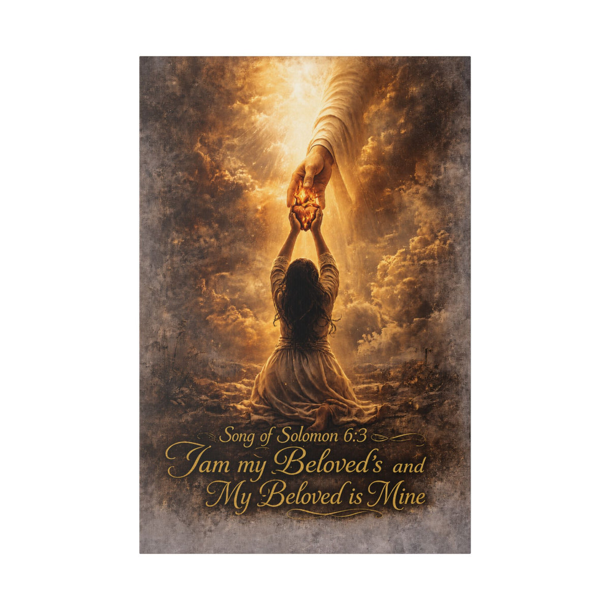 Where Two Become One – 3-Piece Christian Marriage Wall Art Set | Song of Solomon 6:3