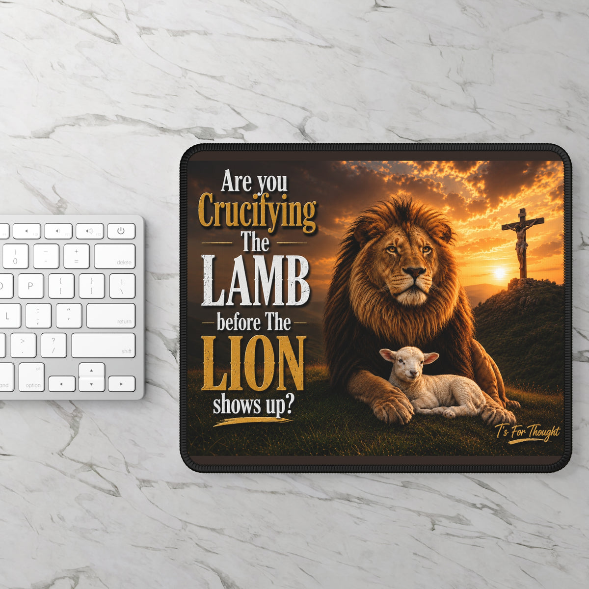 "Are You Crucifying the Lamb Before the Lion Shows Up?" Mouse Pad