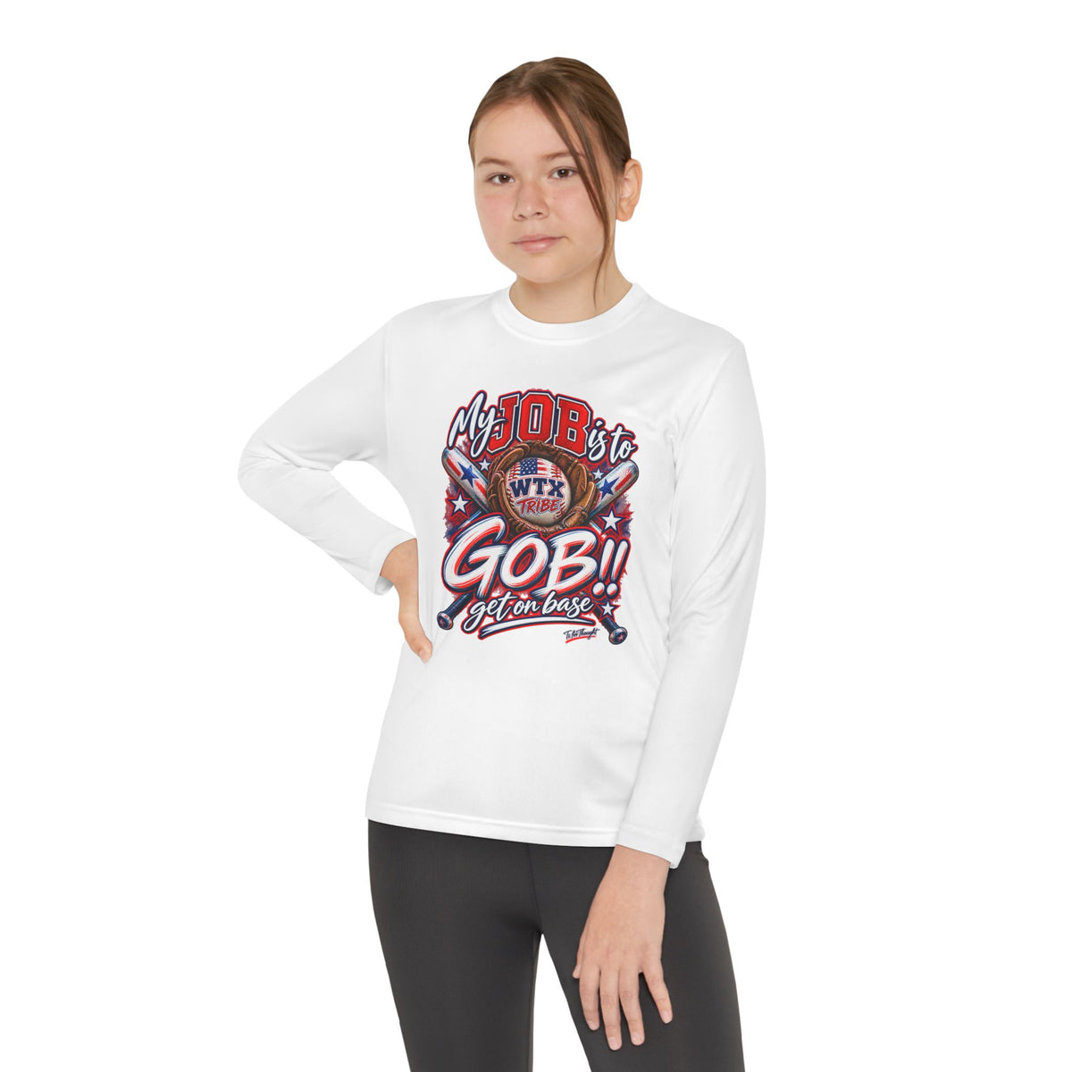 WTX TRIBE!!! Youth Long Sleeve Get on Base Competitor Tee