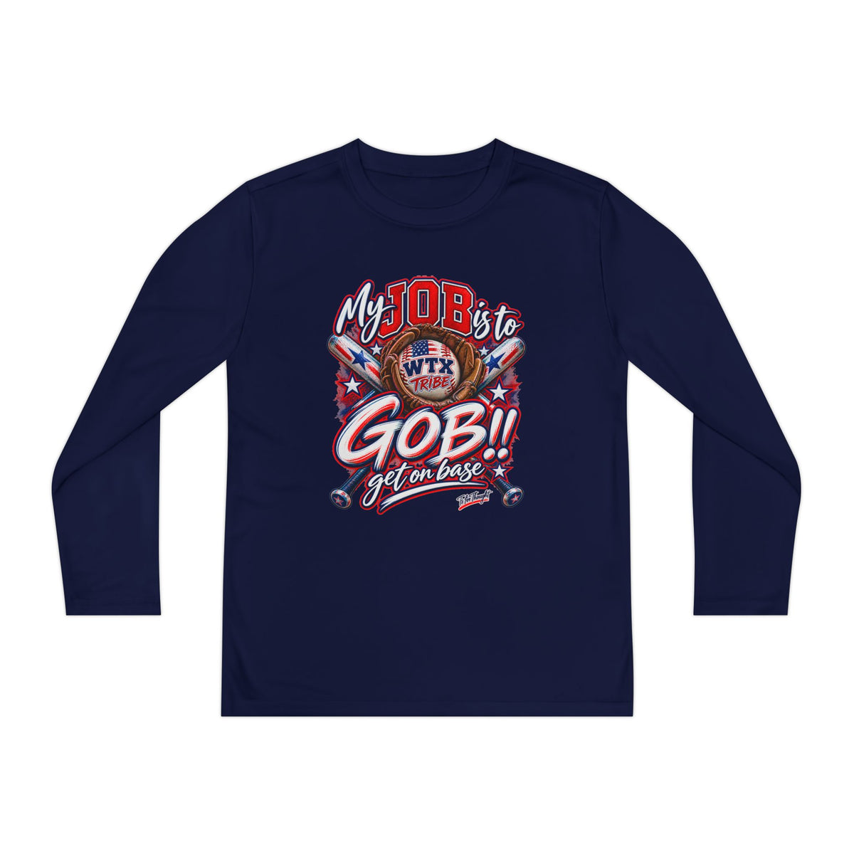 WTX TRIBE!!! Youth Long Sleeve Get on Base Competitor Tee