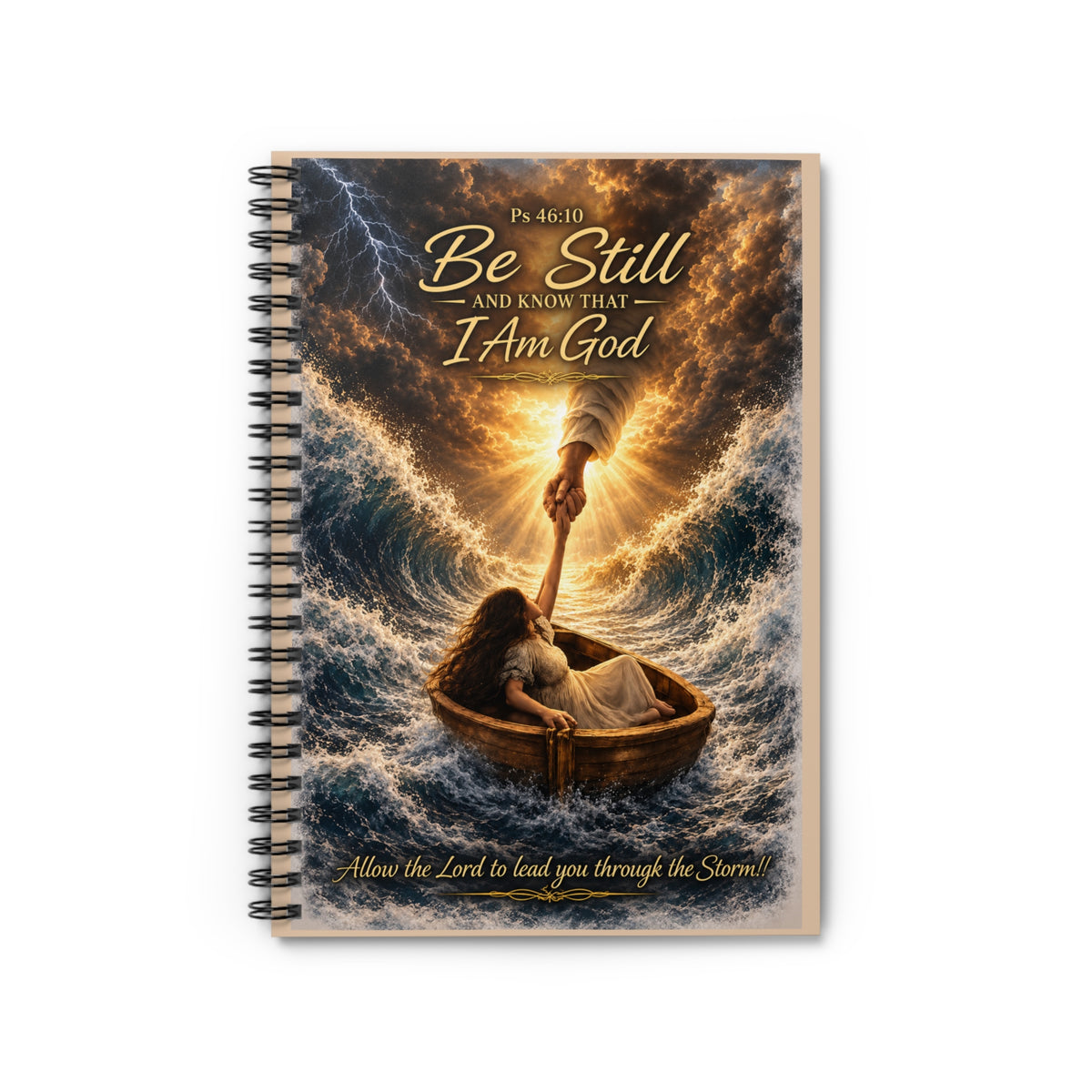 Be Still and Know That I Am God Christian Spiral Notebook | Psalm 46:10 | Faith-Inspired Prayer Journal