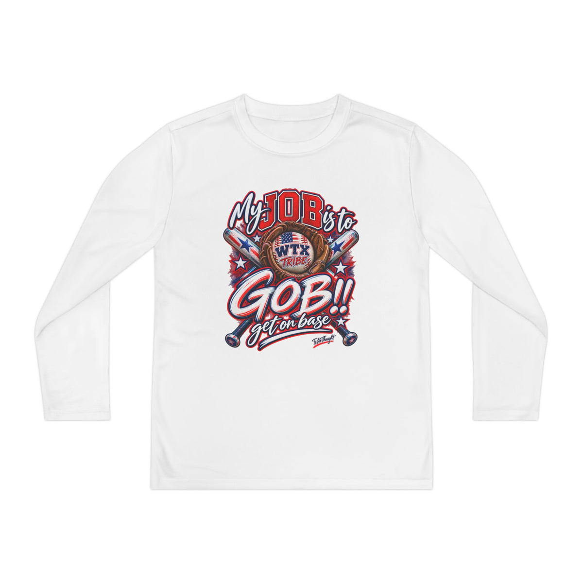WTX TRIBE!!! Youth Long Sleeve Get on Base Competitor Tee