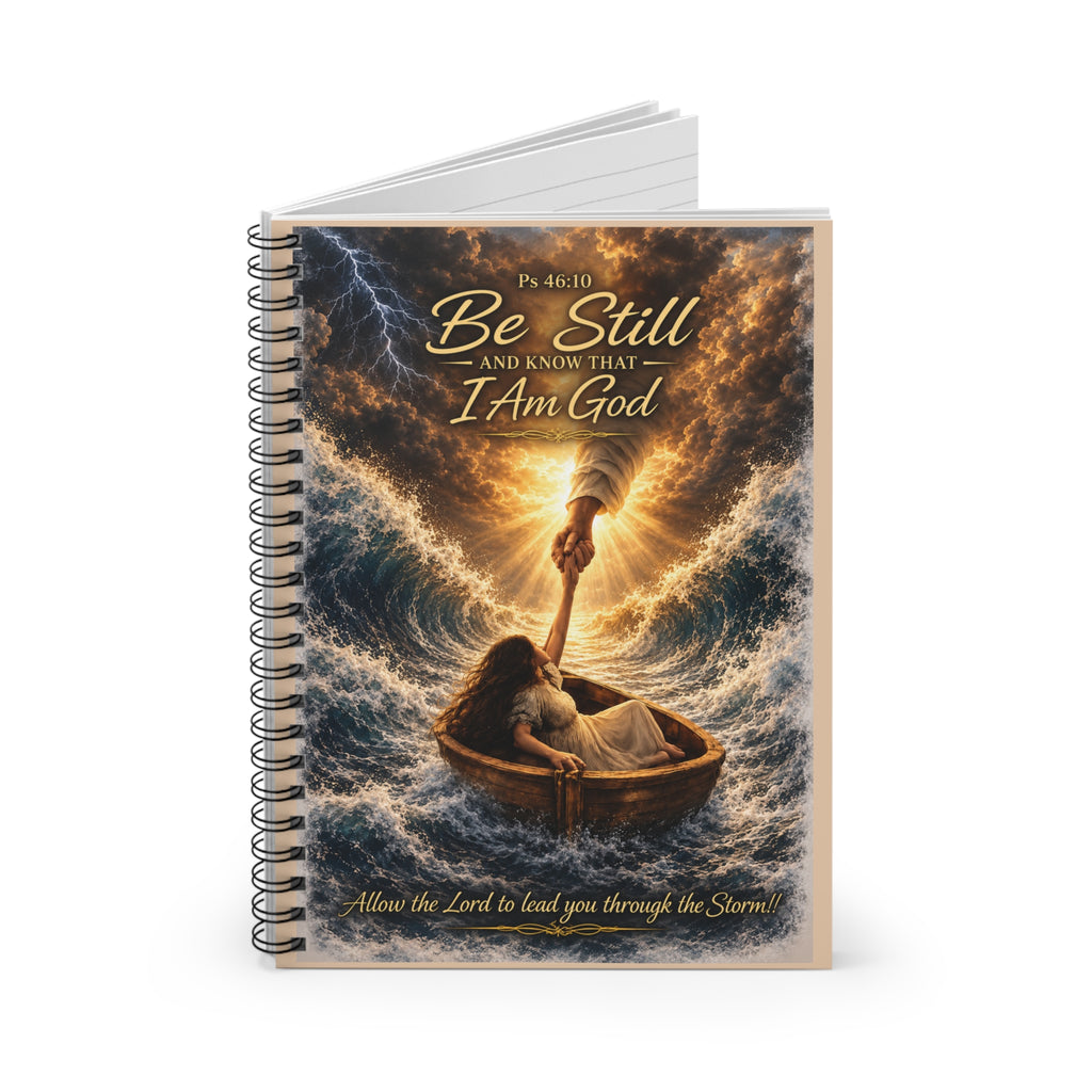 Be Still and Know That I Am God Christian Spiral Notebook | Psalm 46:10 | Faith-Inspired Prayer Journal